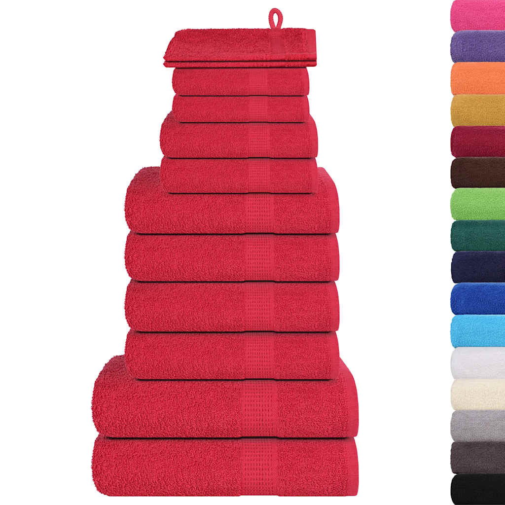 Set di asciugamani 12 pezzi FROGN Rosso 360 g/m²