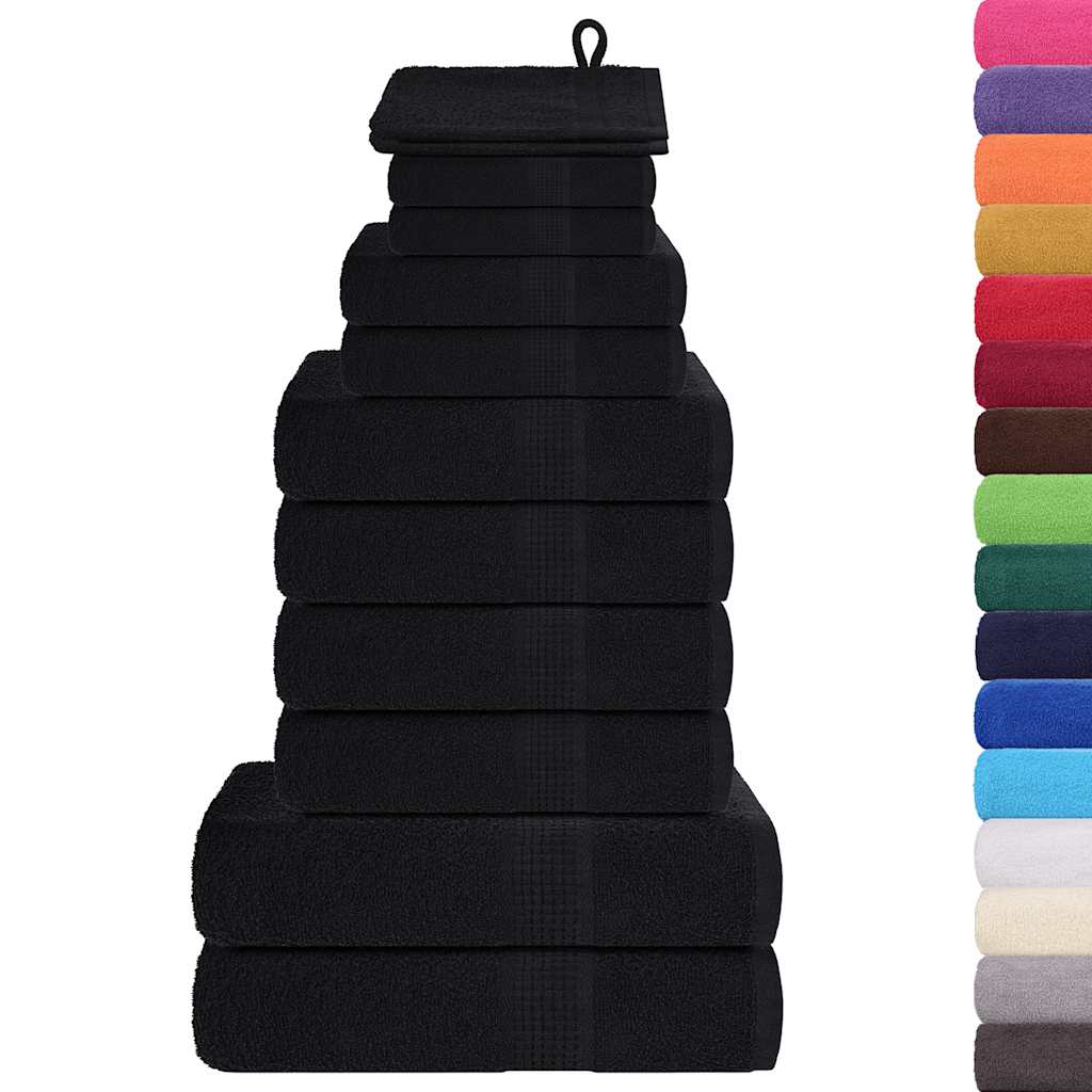Set di asciugamani 12 pezzi FROGN Nero 360 g/m²