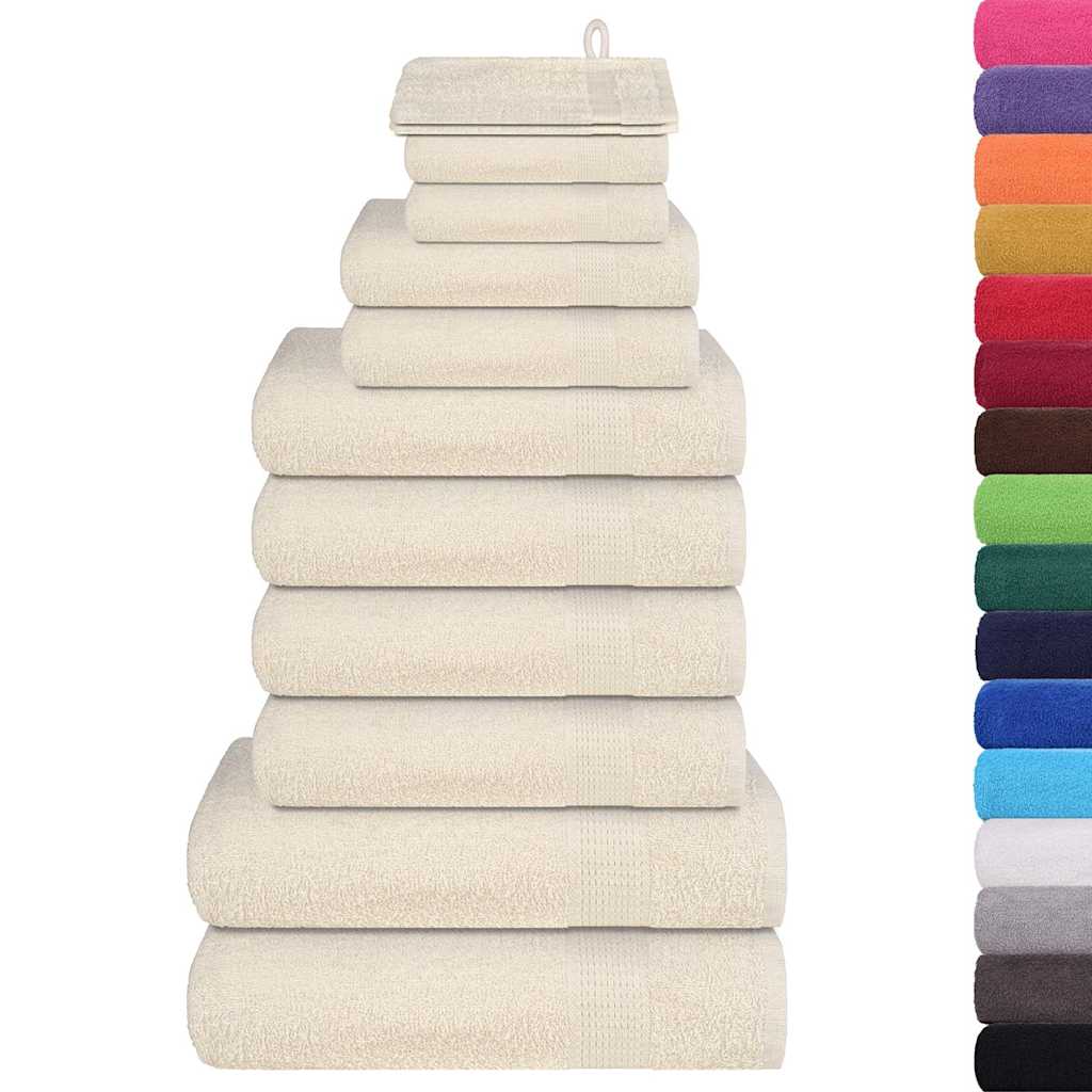 Set di asciugamani 12 pezzi FROGN Crema 360 g/m²