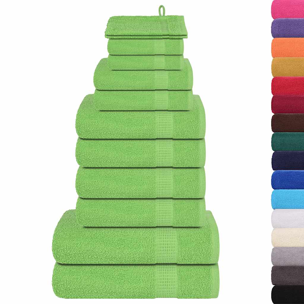Set di asciugamani 12 pezzi FROGN Verde mela 360 g/m²