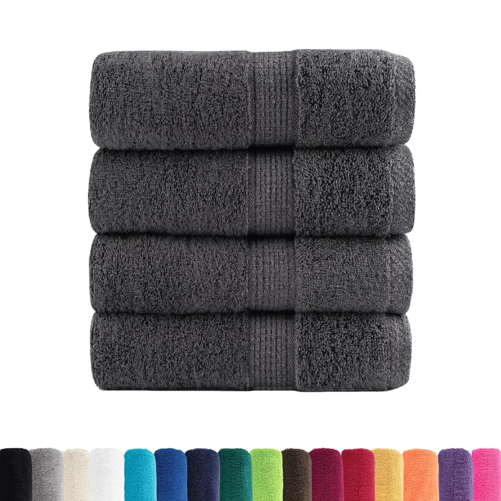 Asciugamani Premium SOLUND 4 pz Antracite 30x30 cm 600 g/m²