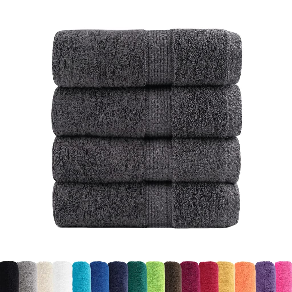 Asciugamani per ospiti Premium SOLUND 4 pz Antracite 30x50 cm 600 g/m²