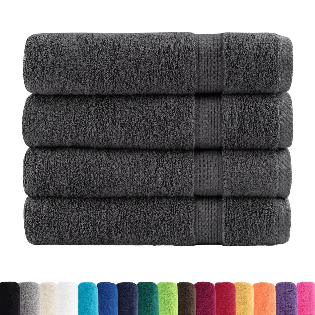 Asciugamani Premium SOLUND 4 pz Antracite 50x100 cm 600 g/m²