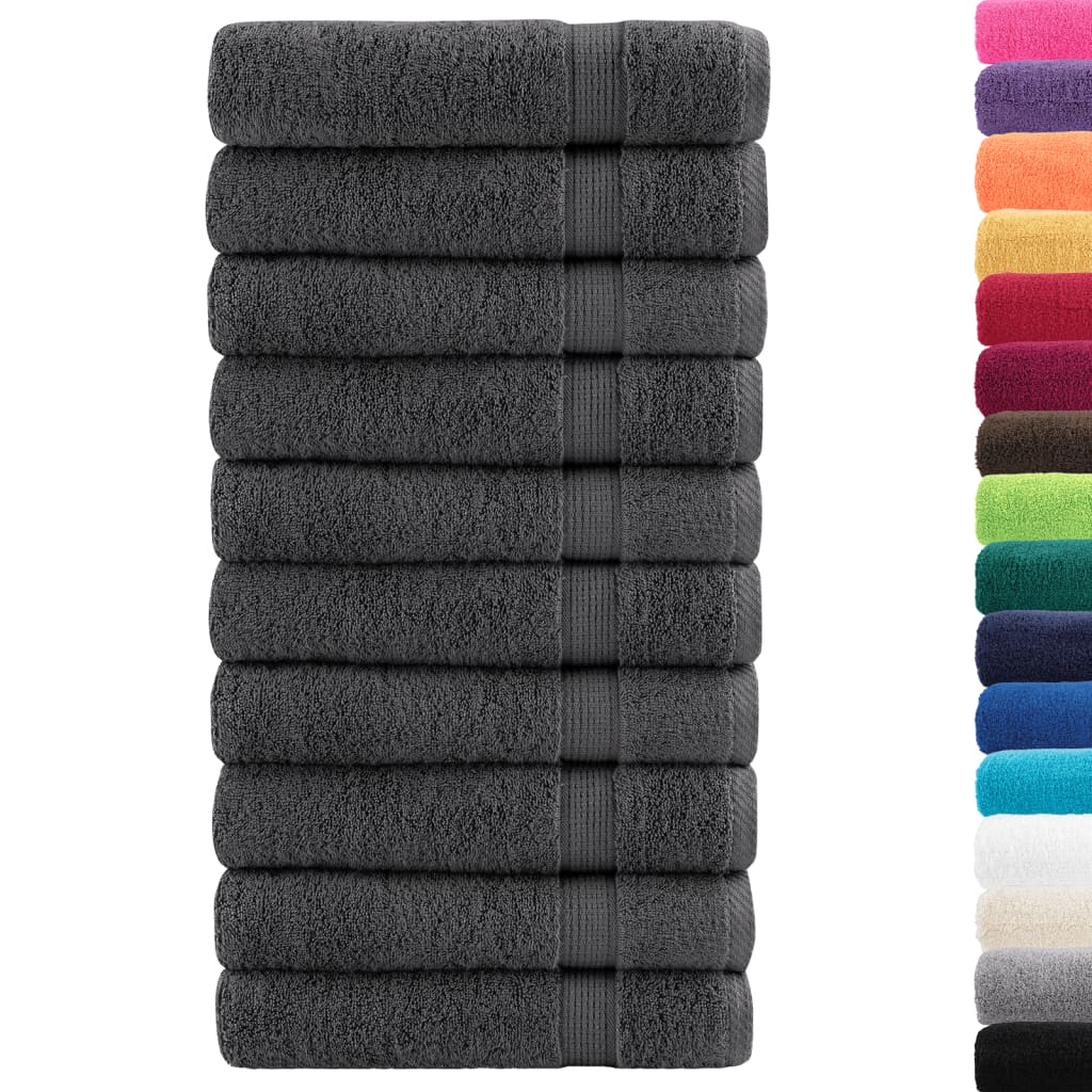 Asciugamani Premium SOLUND 10 pz Antracite 50x100 cm 600 g/m²