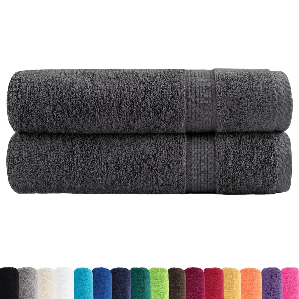 Asciugamani da doccia premium SOLUND 2 pezzi Antracite 70x140 cm 600 g/m²