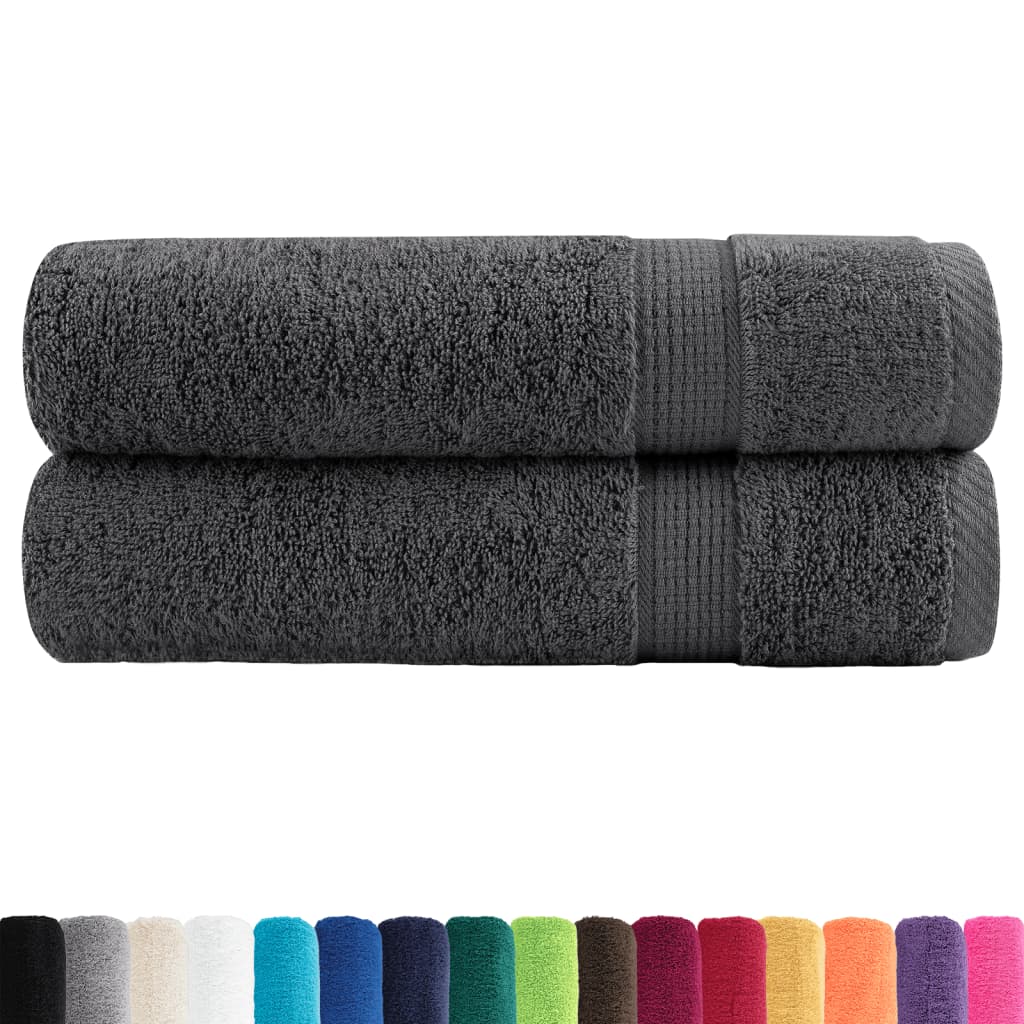 Asciugamani da bagno Premium SOLUND 2 pz Antracite 100x150 cm 600 g/m²