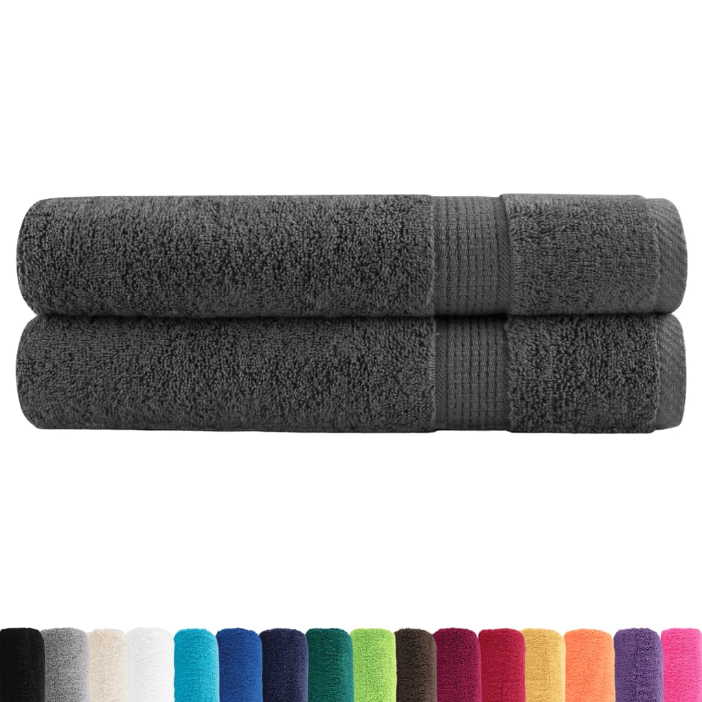 Asciugamani per sauna Premium SOLUND 2 pz Antracite 80x200 cm 600 g/m²