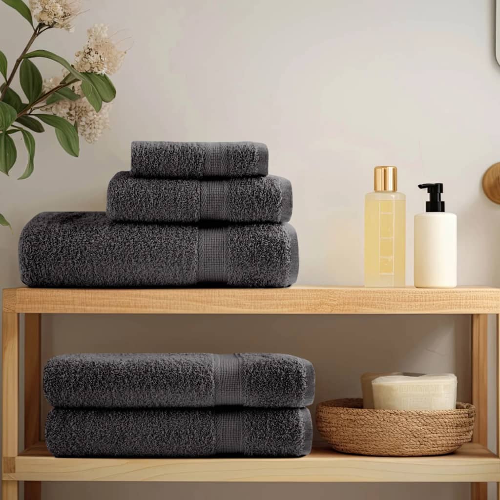 Asciugamani per sauna Premium SOLUND 10 pz Antracite 80x200 cm 600 g/m²
