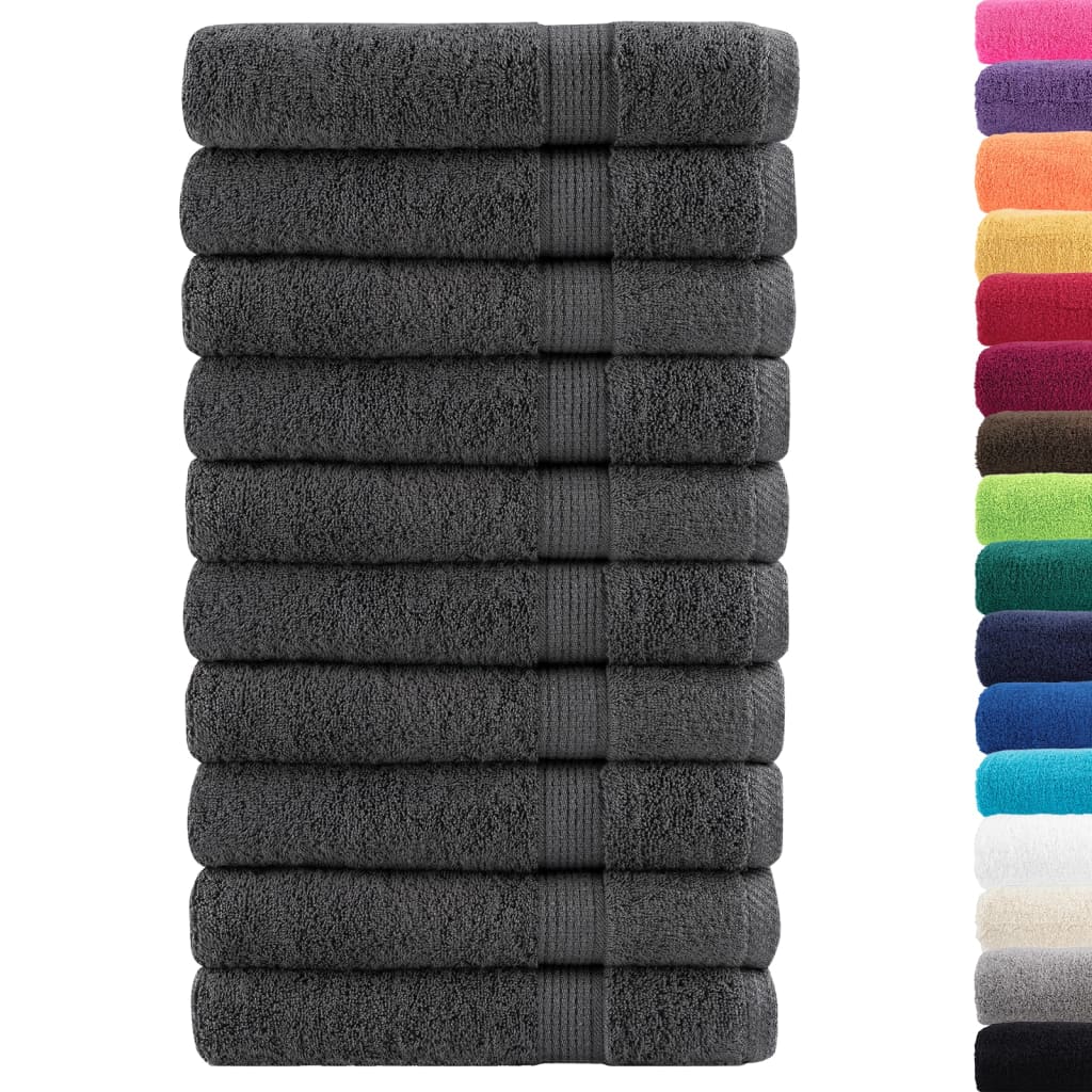 Asciugamani Premium SOLUND 10 pz Antracite 100x200 cm 600 g/m²