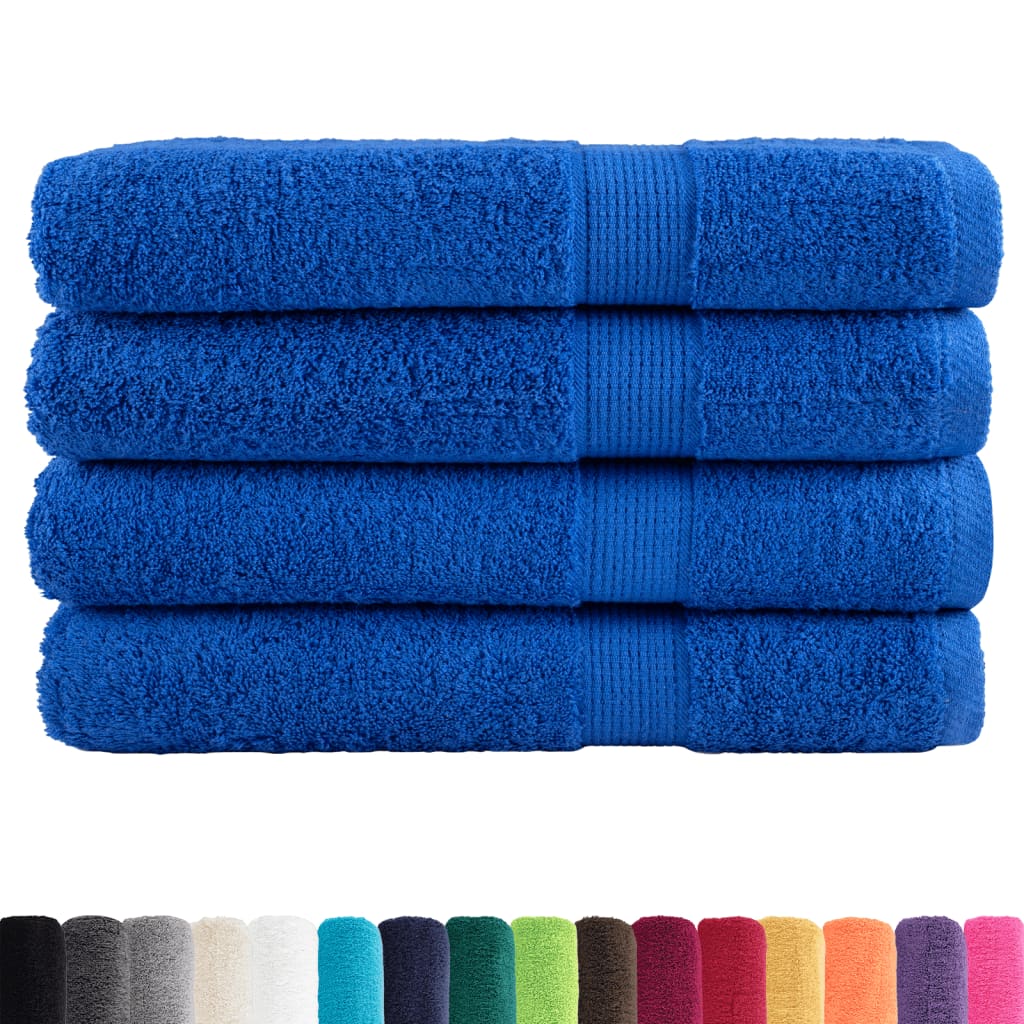 Asciugamani Premium SOLUND 4 pz Blu 100x200 cm 600 g/m²