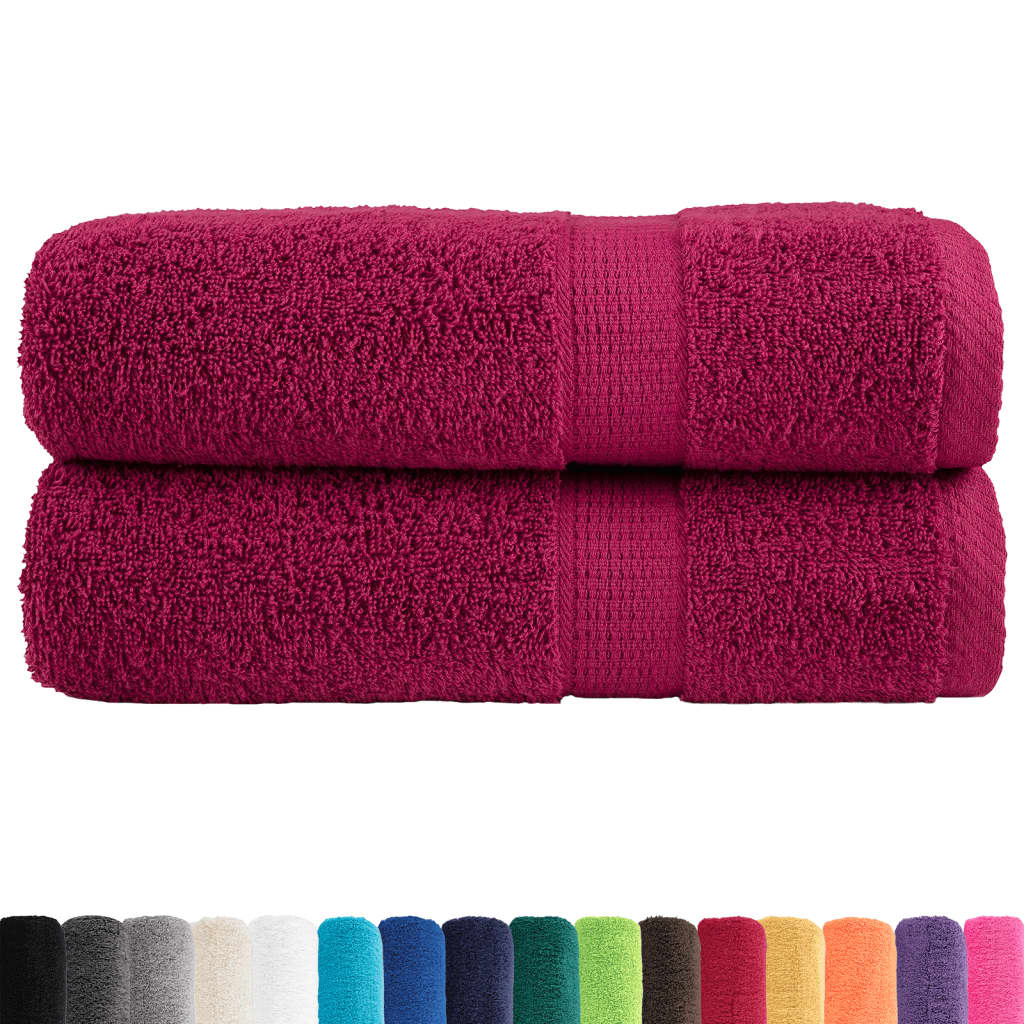 Asciugamani Doccia Premium SOLUND 2 pz Bordeaux 70x140 cm 600 g/m²
