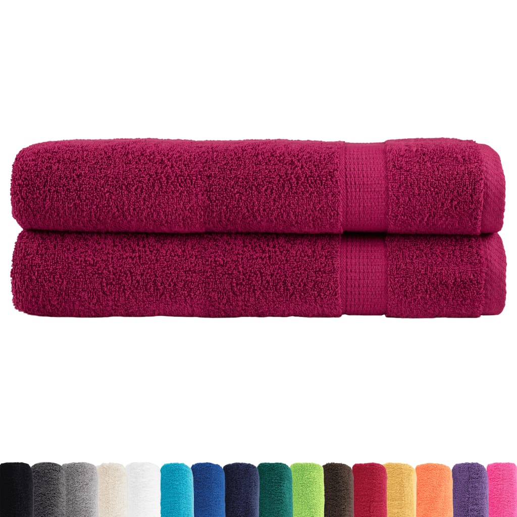 Asciugamani da sauna premium SOLUND 2 pz Bordeaux 80x200 cm 600 g/m²