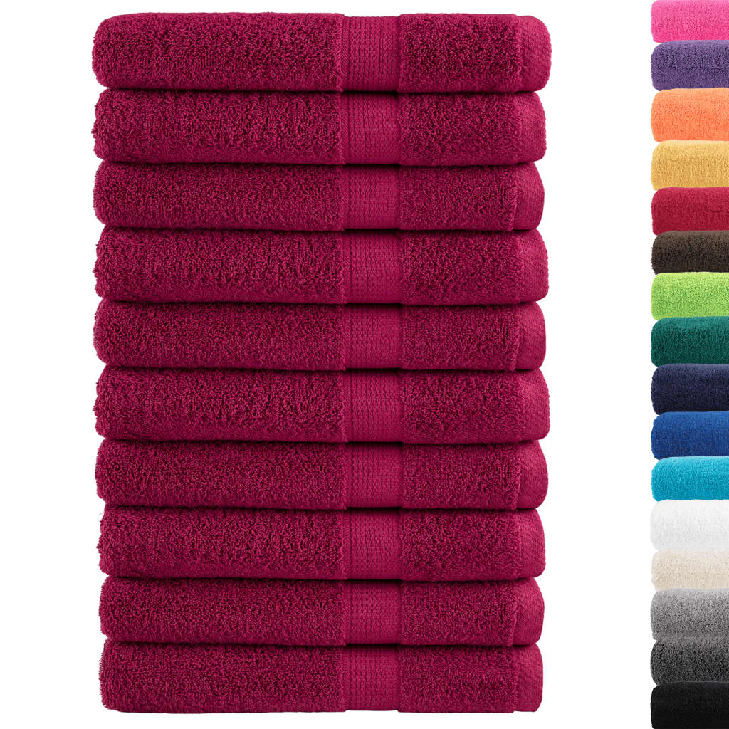 Asciugamani Premium SOLUND 10 pz Bordeaux 100x200 cm 600 g/m²