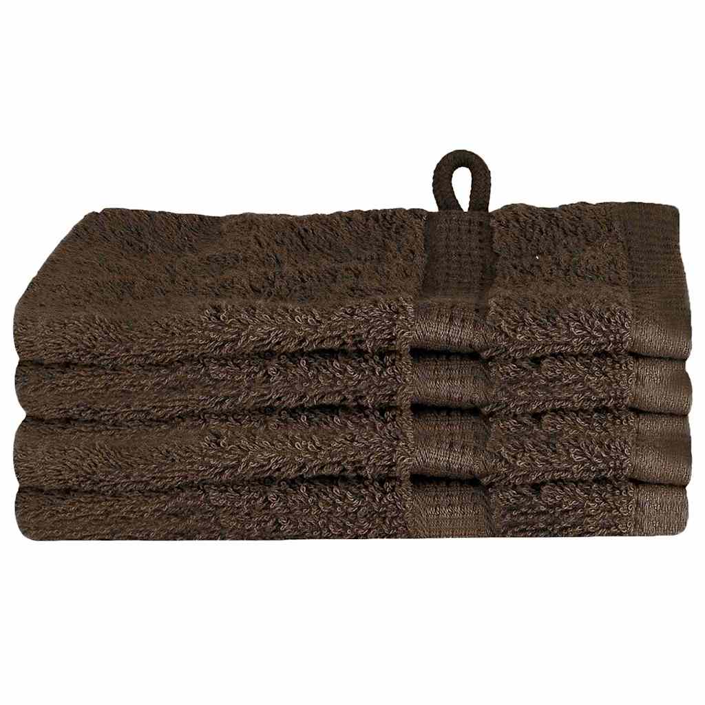 Asciugamano per Ospiti SOLUND 4 pz Marrone 15 x 21 cm 550 gsm