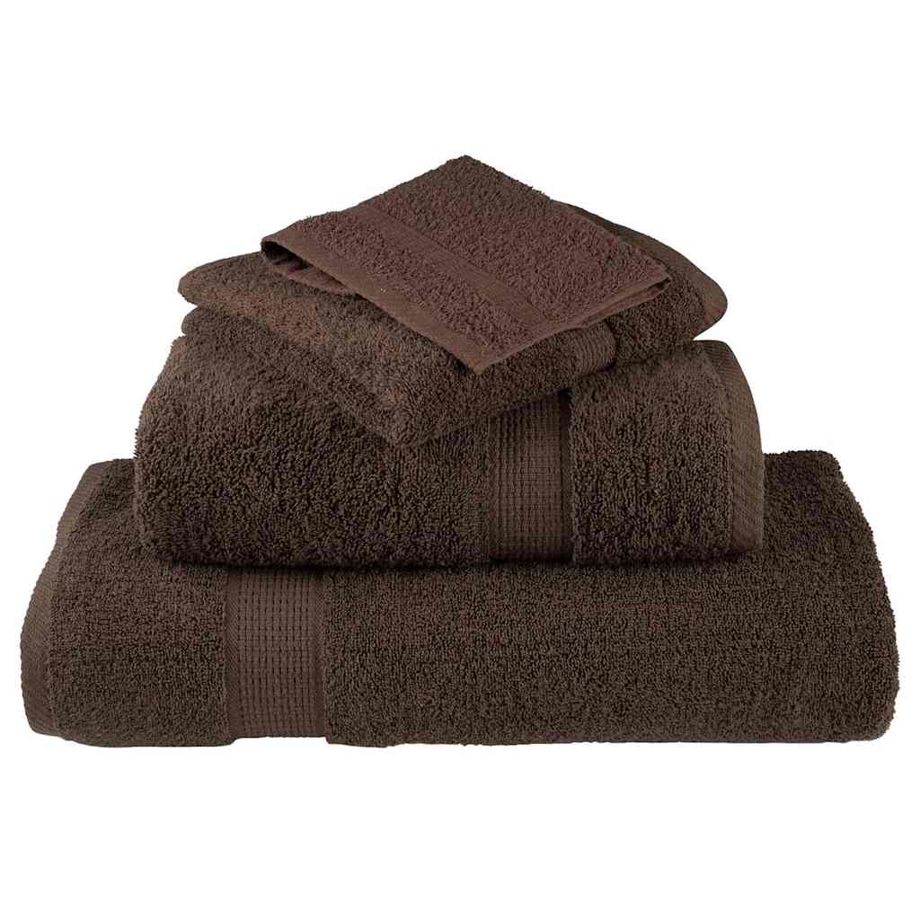Asciugamano per Ospiti SOLUND 4 pz Marrone 15 x 21 cm 550 gsm
