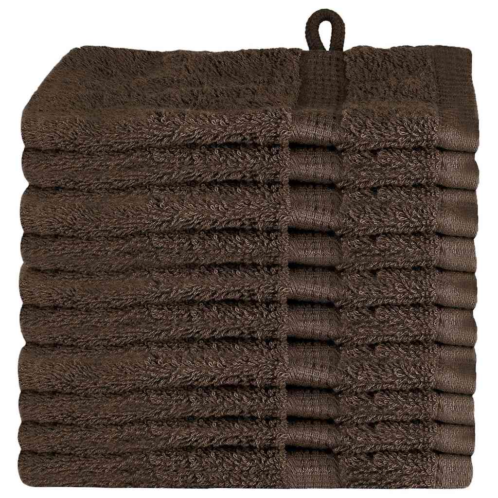Asciugamano per Ospiti SOLUND 10 pz Marrone 15 x 21 cm 550 gsm