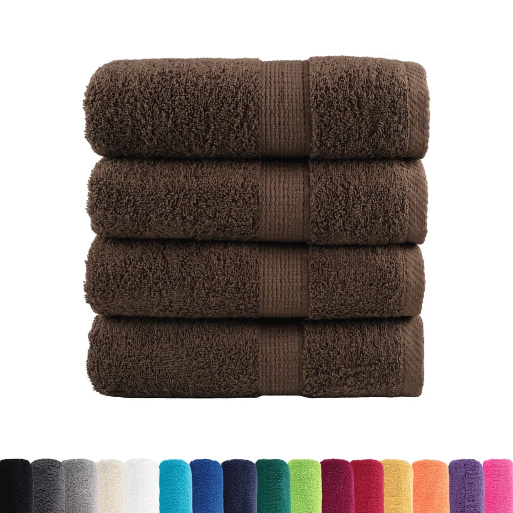 Asciugamani Premium SOLUND 4 pz Marrone 30x30 cm 600 g/m²