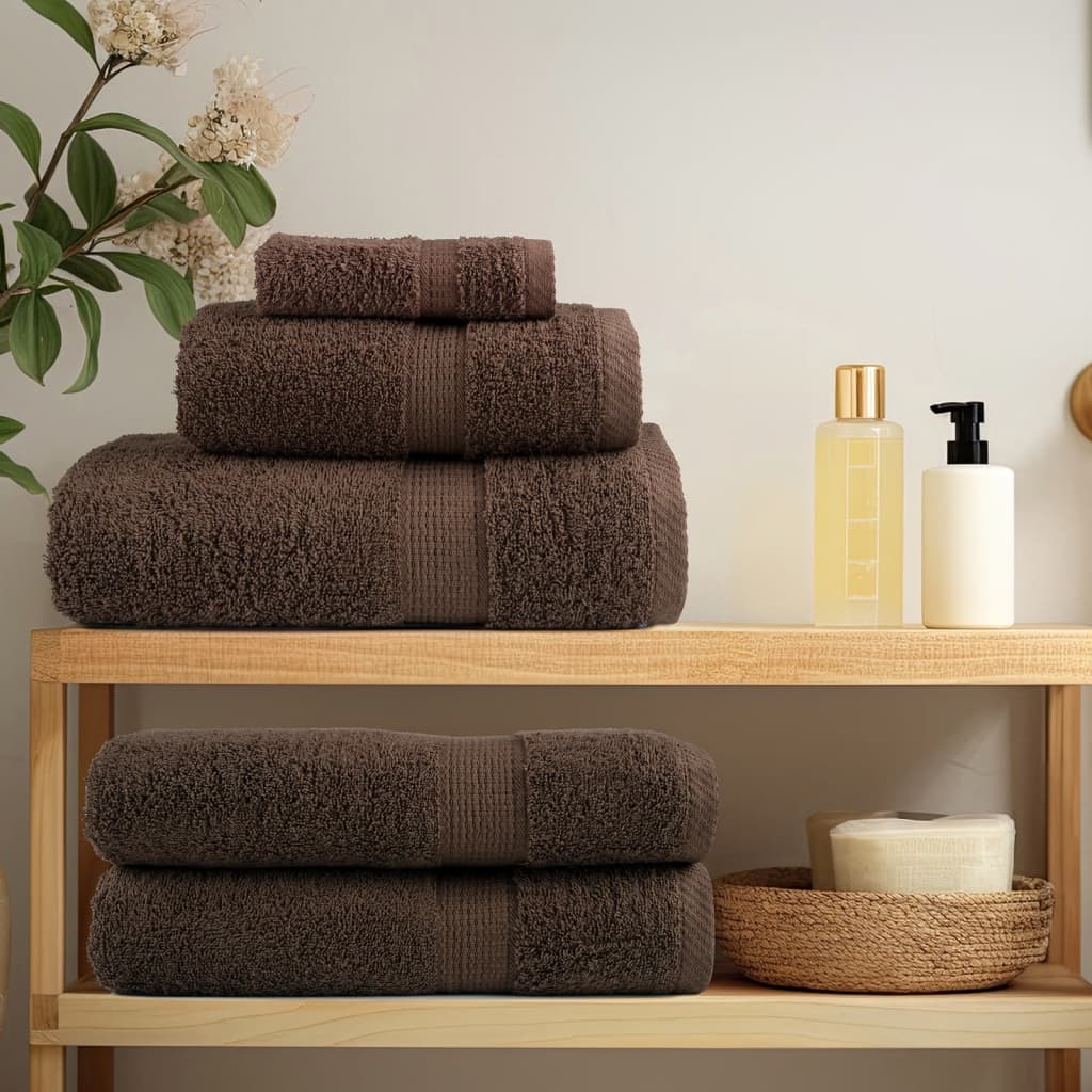 Asciugamani Premium SOLUND 4 pz Marrone 30x30 cm 600 g/m²