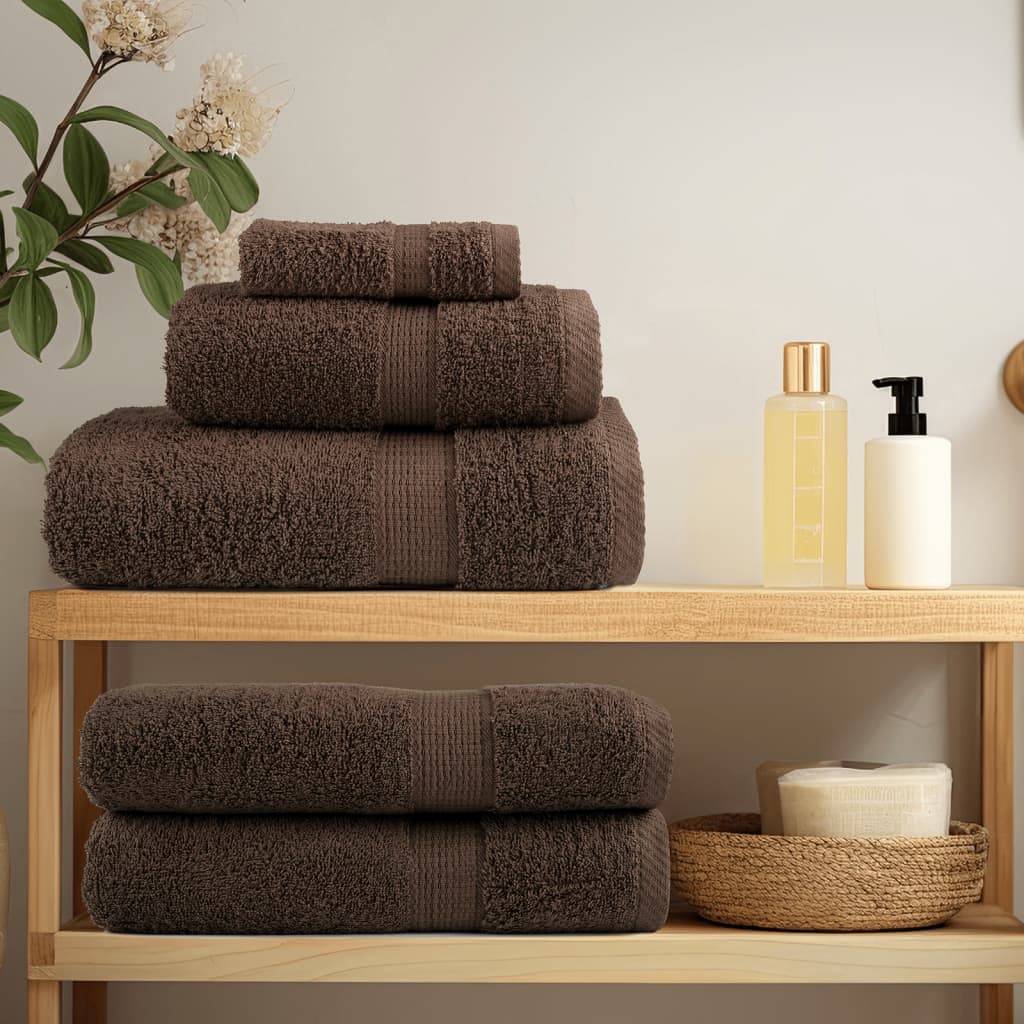 Asciugamani per sauna Premium SOLUND 4 pz Marrone 80x200 cm 600 g/m²