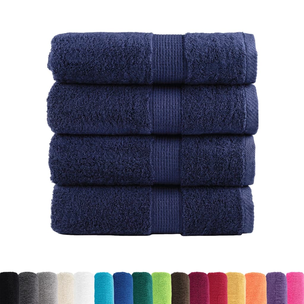 Asciugamani per ospiti Premium SOLUND 4 pz Blu navy 30x50 cm 600 g/m²