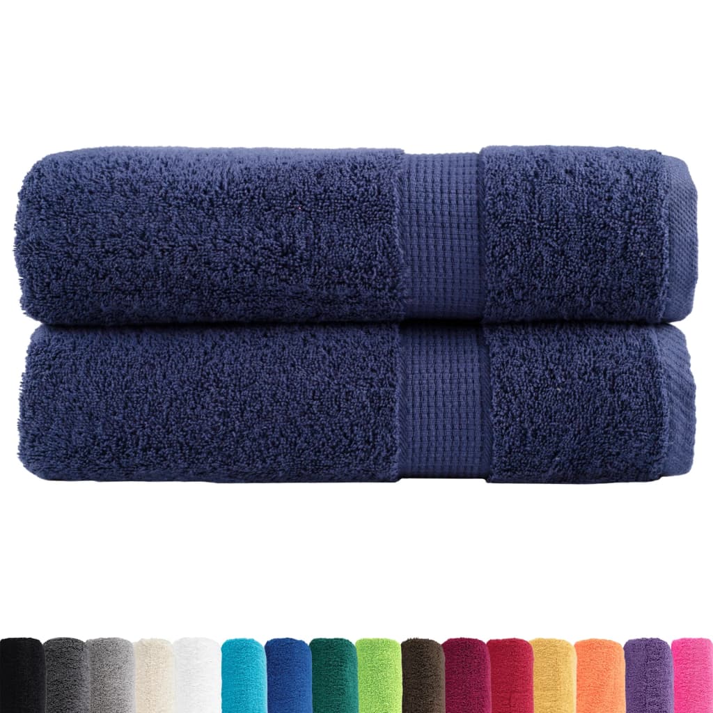 Asciugamani Premium SOLUND 2 pz Blu Navy 50x100 cm 600 g/m²