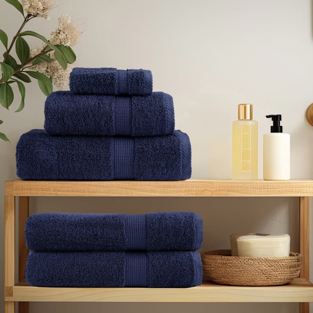 Asciugamani da sauna premium SOLUND 10 pezzi blu navy 80x200 cm 600 g/m²