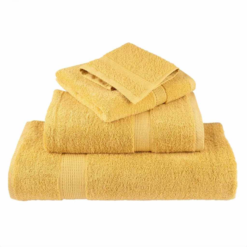 Asciugamano per Ospiti SOLUND 4 pz Oro 15 x 21 cm 550 gsm
