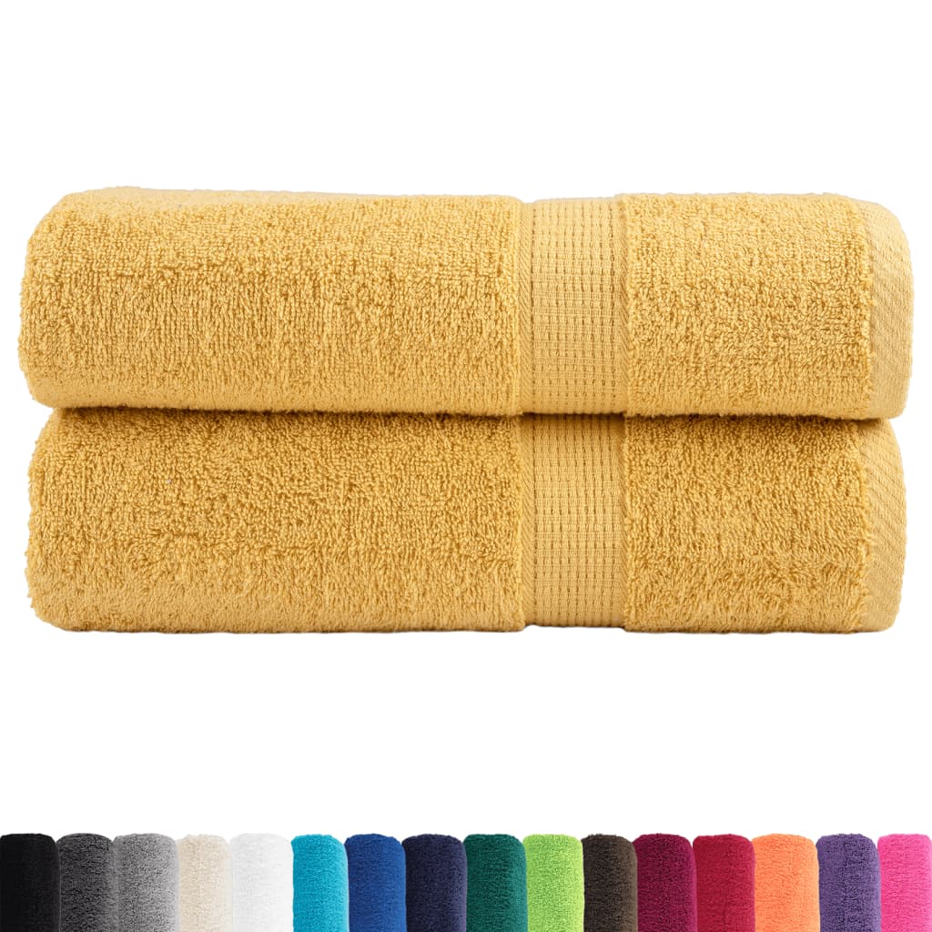 Asciugamani da doccia premium SOLUND 2 pezzi Oro 70x140 cm 600 g/m²