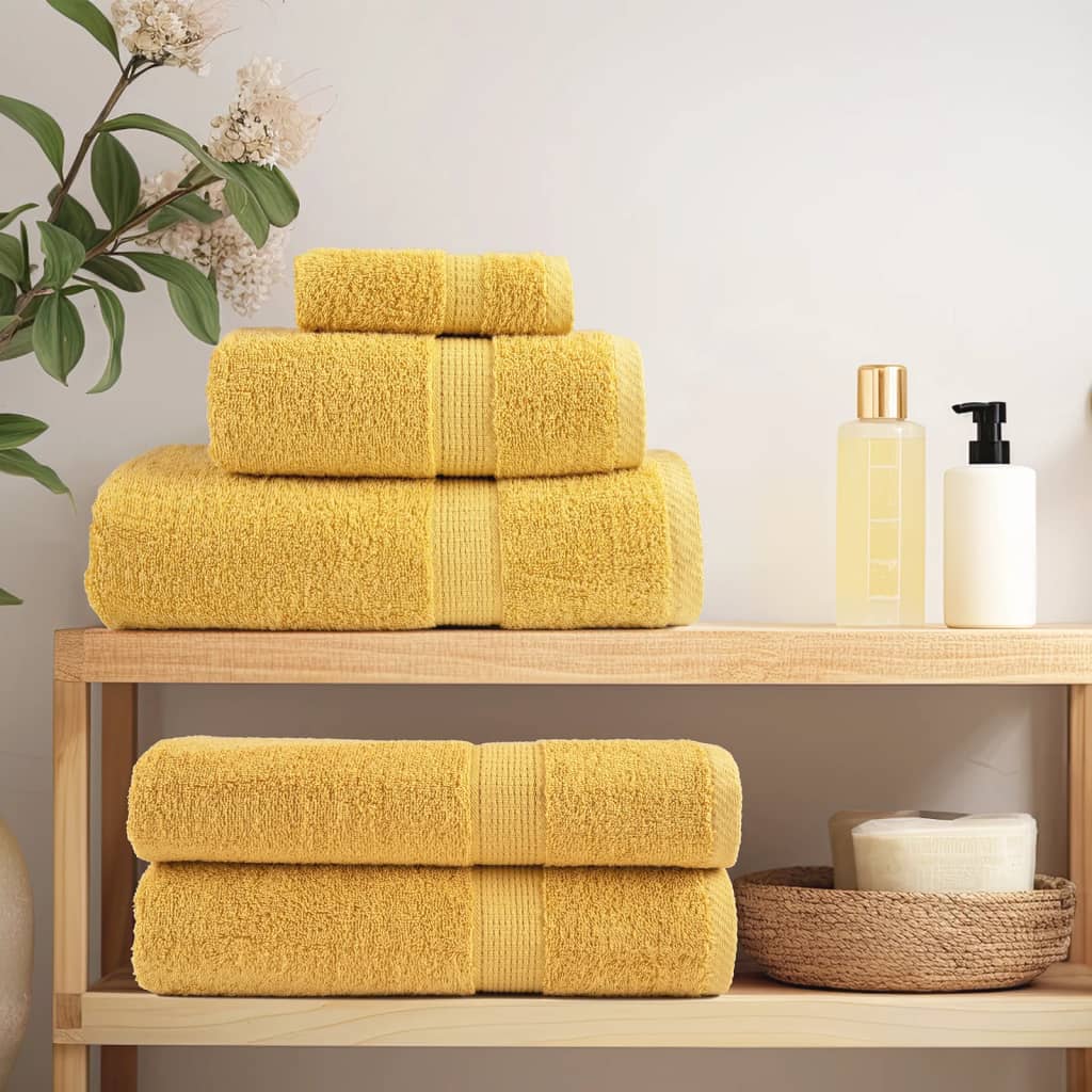 Asciugamani da bagno Premium SOLUND 2 pz Oro 100x150 cm 600 g/m²