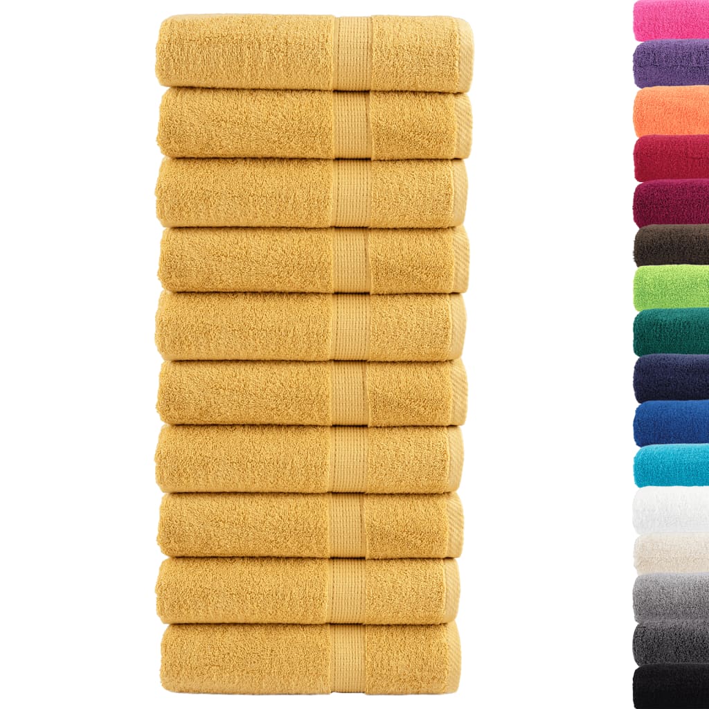 Asciugamani da bagno Premium SOLUND 10 pz Oro 100x150 cm 600 g/m²