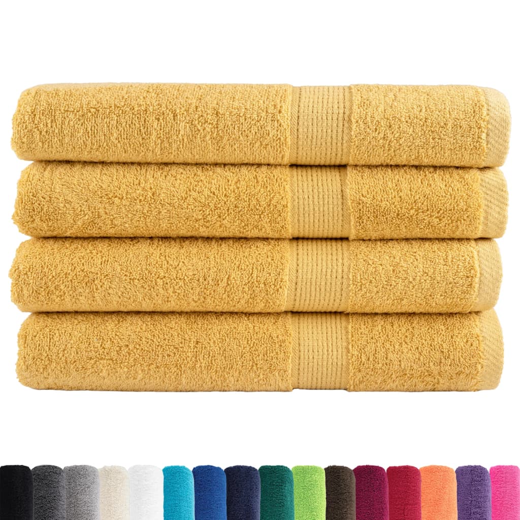 Asciugamani Premium SOLUND 4 pz Oro 100x200 cm 600 g/m²