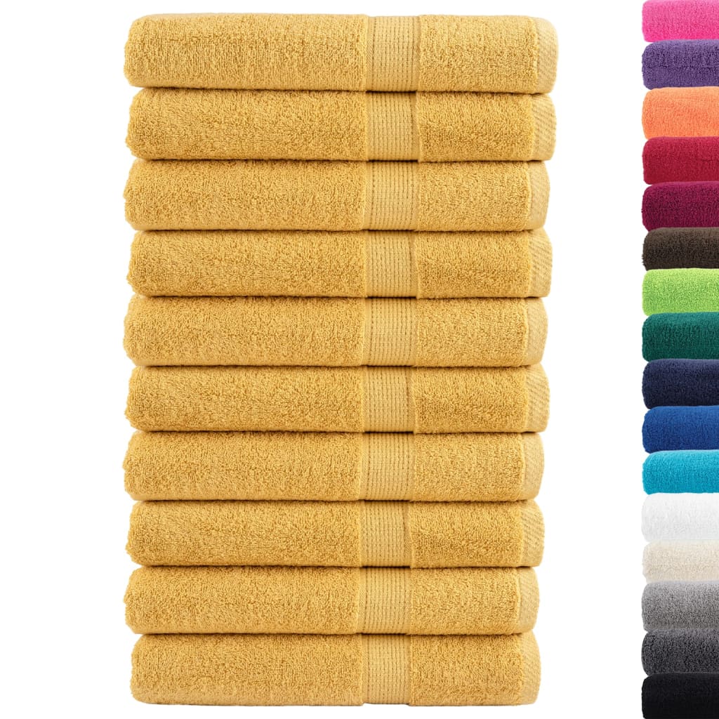 Asciugamani Premium SOLUND 10 pz Oro 100x200 cm 600 g/m²