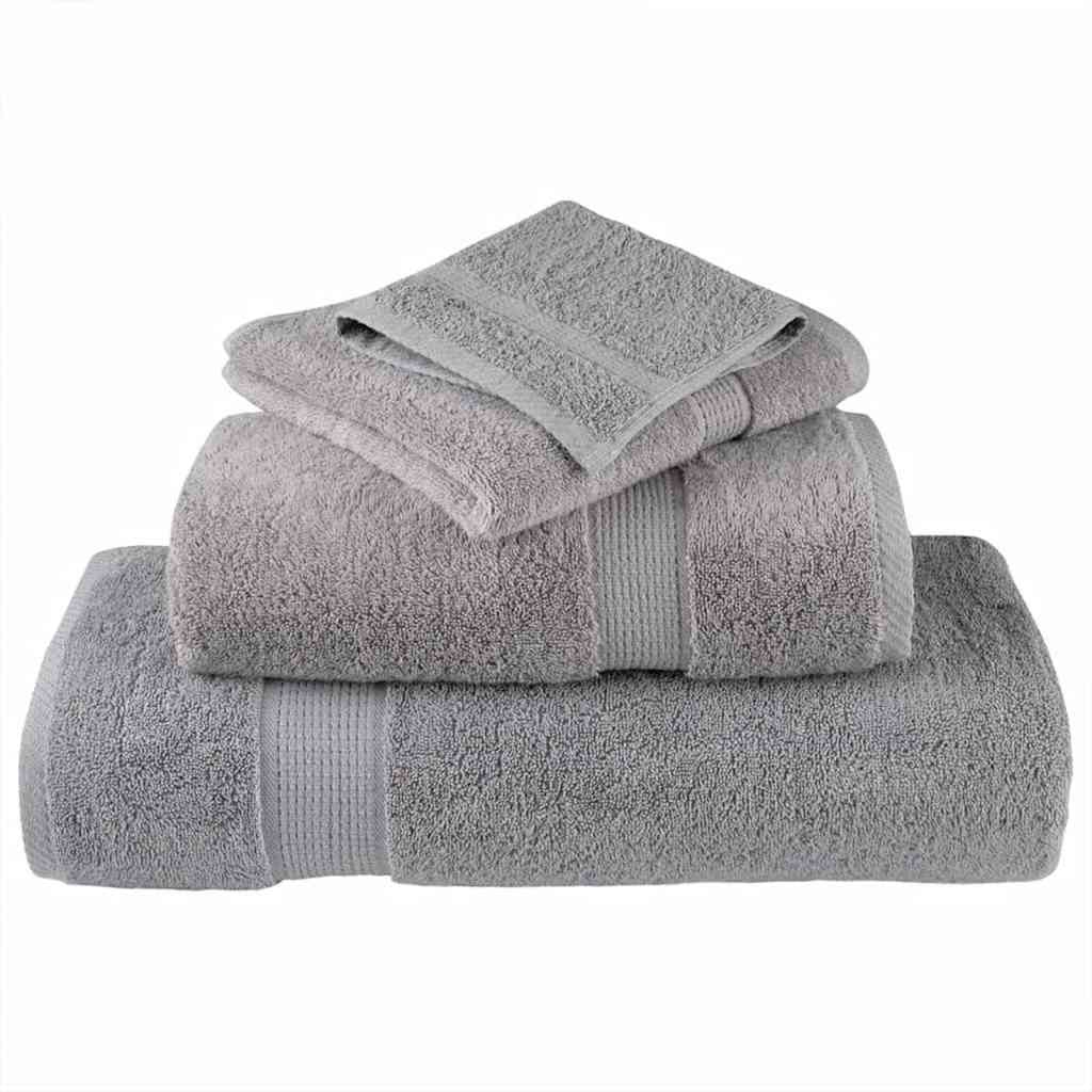 Asciugamano per Ospiti SOLUND 10 pz Grigio 15 x 21 cm 550 gsm