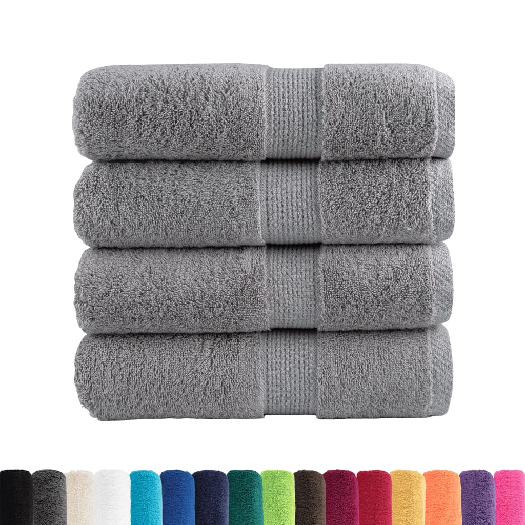Asciugamani Premium SOLUND 4 pz Grigio 30x30 cm 600 g/m²