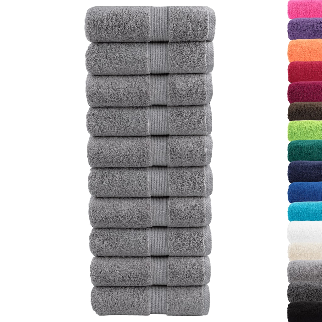 Asciugamani Premium SOLUND 10 pz Grigio 30x30 cm 600 g/m²