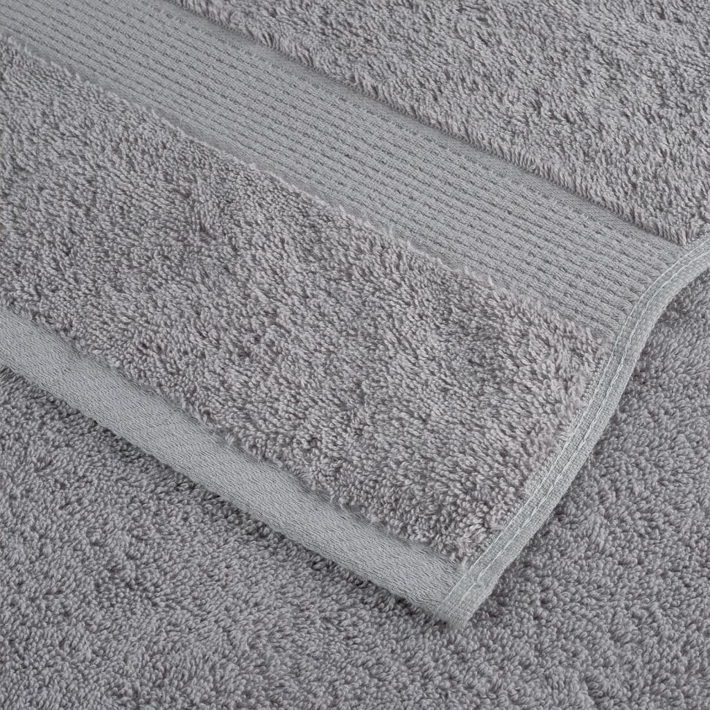 Asciugamani Premium SOLUND 4 pz Grigio 50x100 cm 600 g/m²