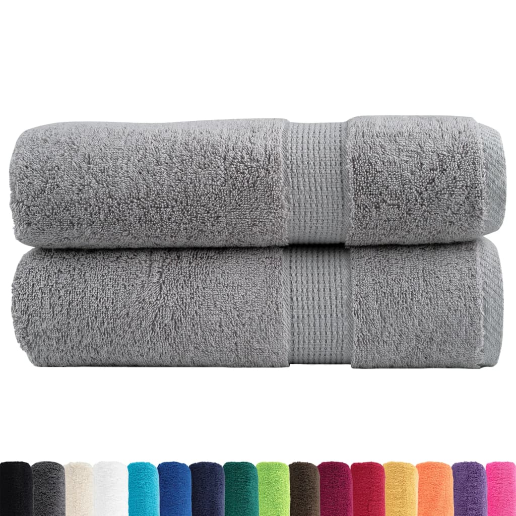 Asciugamani da bagno Premium SOLUND 2 pz Grigio 100x150 cm 600 g/m²