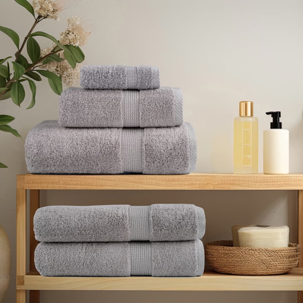 Asciugamani da bagno Premium SOLUND 2 pz Grigio 100x150 cm 600 g/m²