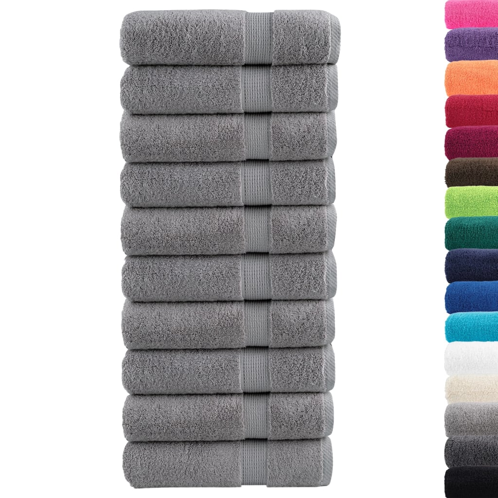 Asciugamani da bagno Premium SOLUND 10 pz Grigio 100x150 cm 600 g/m²