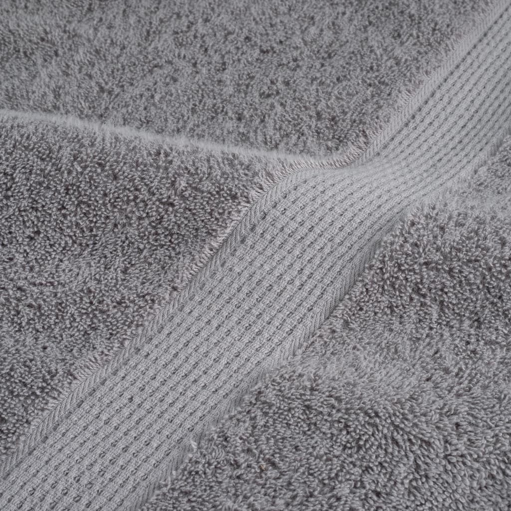 Asciugamani Premium SOLUND 2 pz Grigio 100x200 cm 600 g/m²
