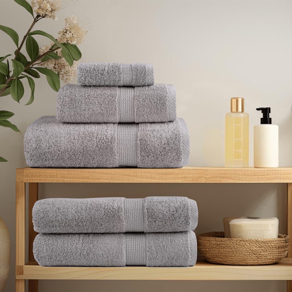 Asciugamani Premium SOLUND 4 pz Grigio 100x200 cm 600 g/m²