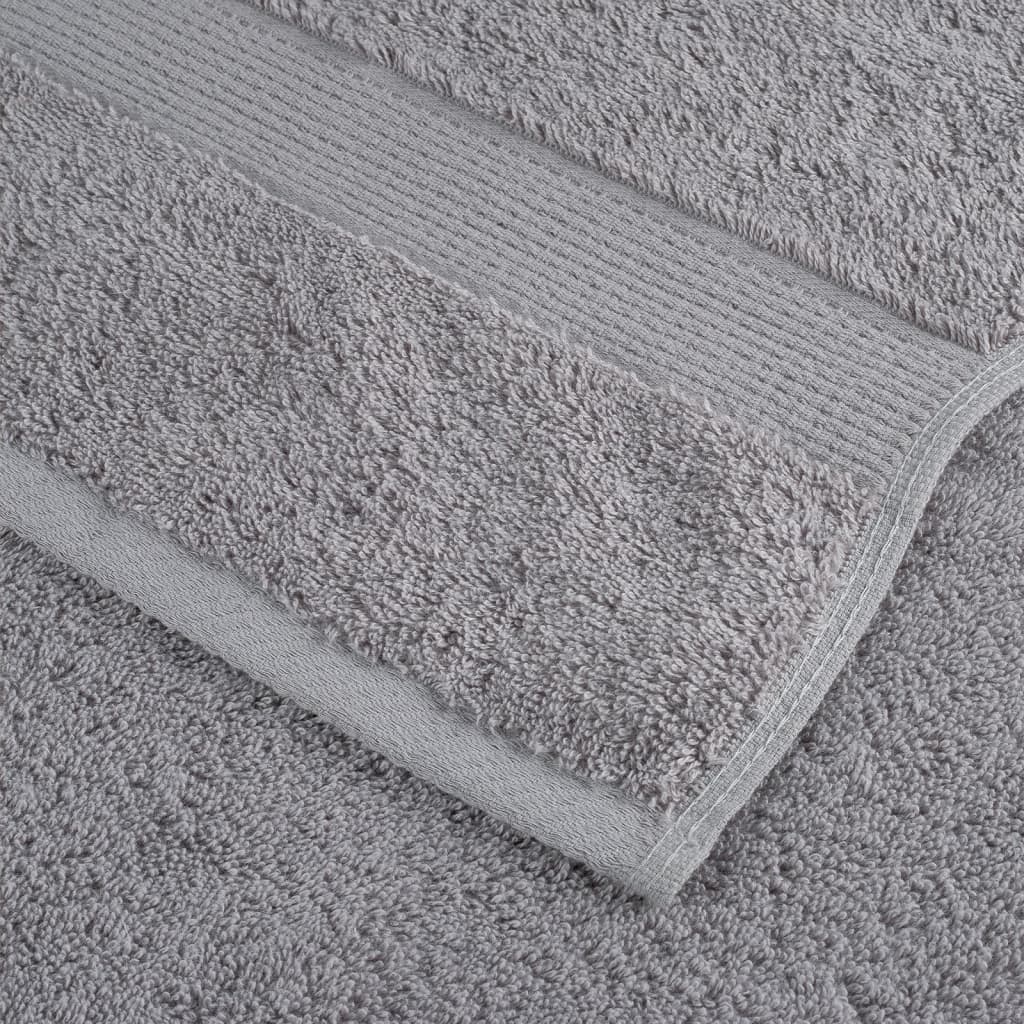 Asciugamani Premium SOLUND 4 pz Grigio 100x200 cm 600 g/m²