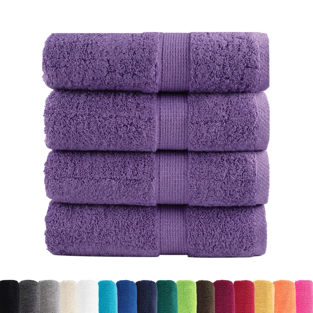 Asciugamani Premium SOLUND 4 pz Viola 30x30 cm 600 g/m²