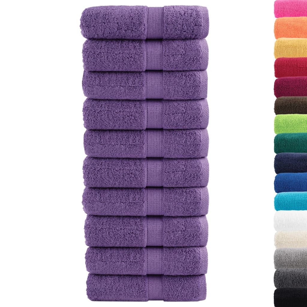 Asciugamani Premium SOLUND 10 pz Viola 30x30 cm 600 g/m²