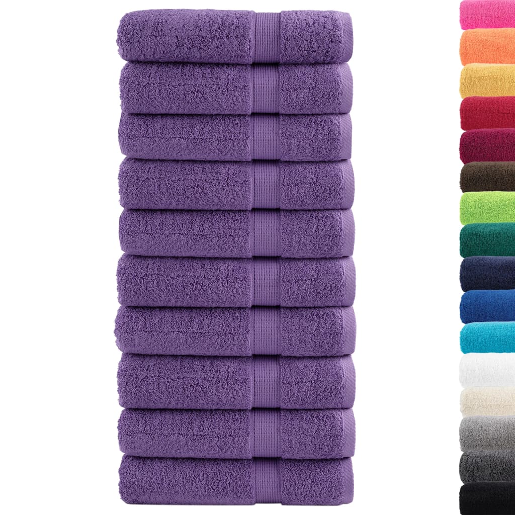 Asciugamani da bagno Premium SOLUND 10 pz Viola 100x150 cm 600 g/m²