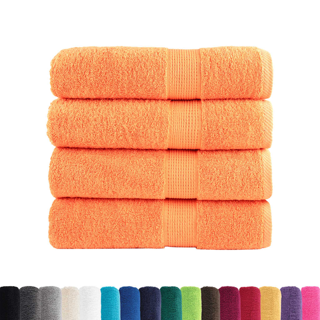Asciugamani da bagno Premium SOLUND 4 pz Arancione 100x150 cm 600 g/m²