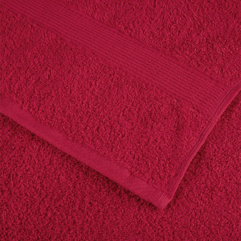 Asciugamani per Ospiti SOLUND 10pz Rossi 30x50 cm 600 g/m²