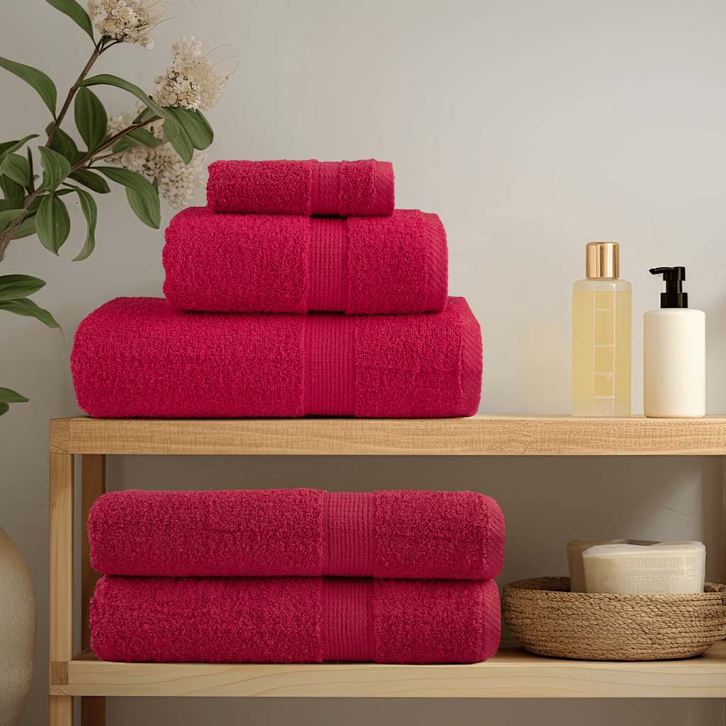 Asciugamani da bagno Premium SOLUND 4 pezzi Rosso 100x150 cm 600 g/m²