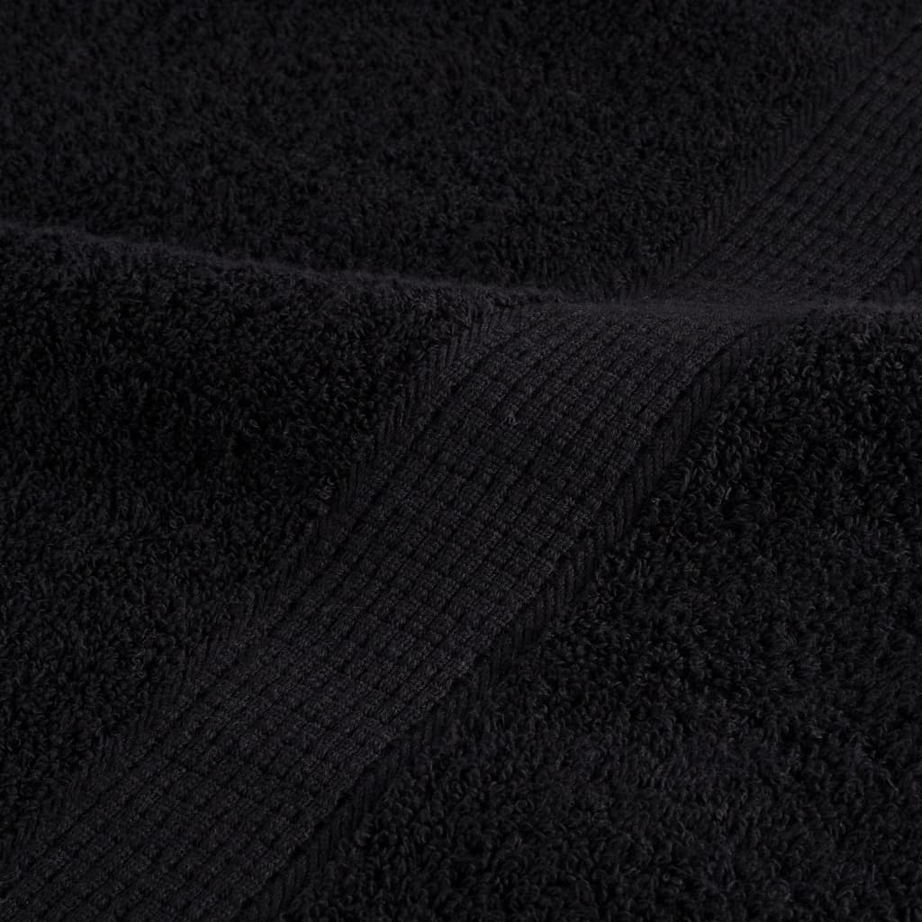 Asciugamani Premium SOLUND 10 pz Neri 30x30 cm 600 g/m²