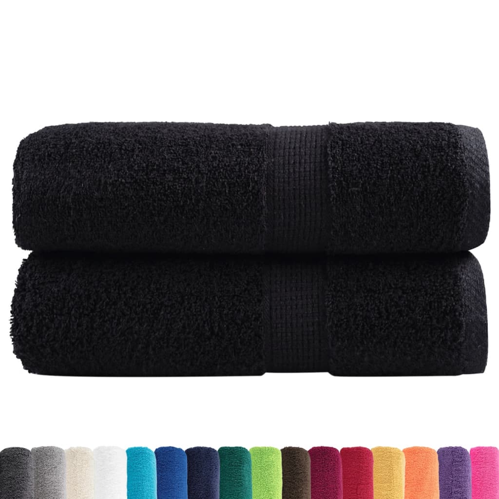 Asciugamani per Ospiti SOLUND 2 pz Neri 30x50 cm 600 g/m²